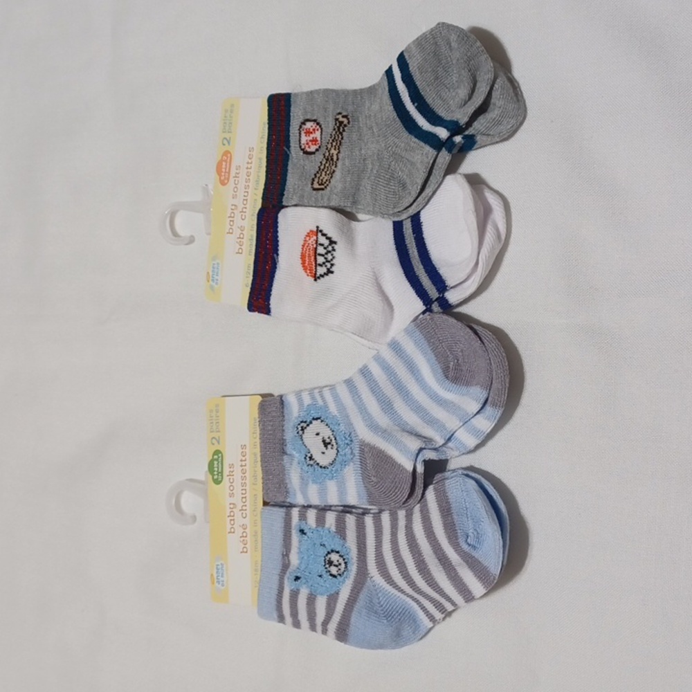 ANGEL OF MINE Four Pairs Of Docks For Baby Boys Size 6-12 Mos & 12-18 Mos NWT